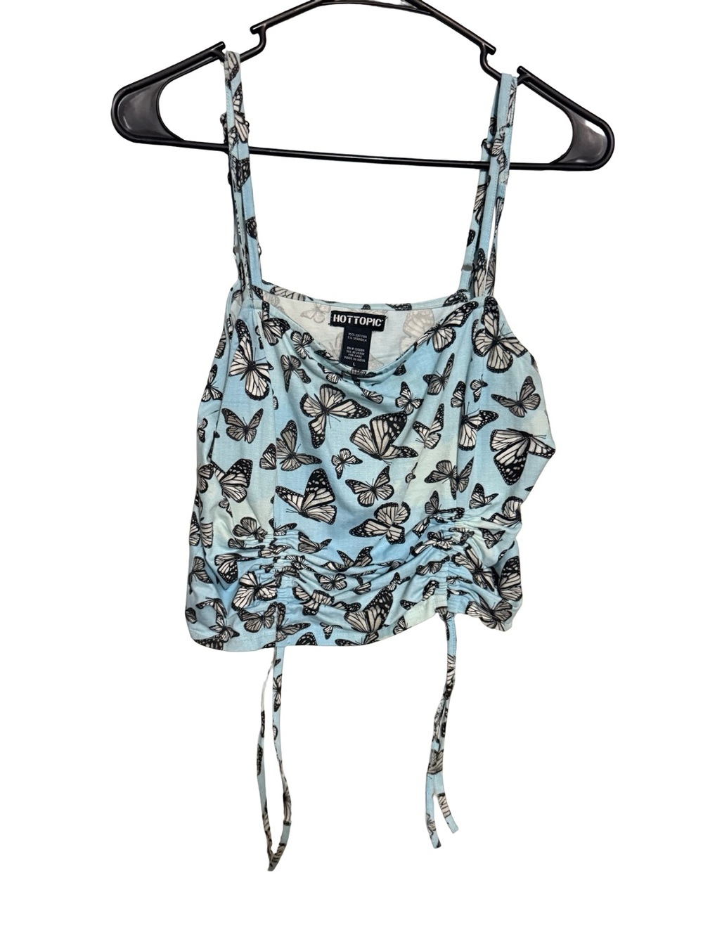 Hot Topic Light Blue Butterfly Ruched Cami